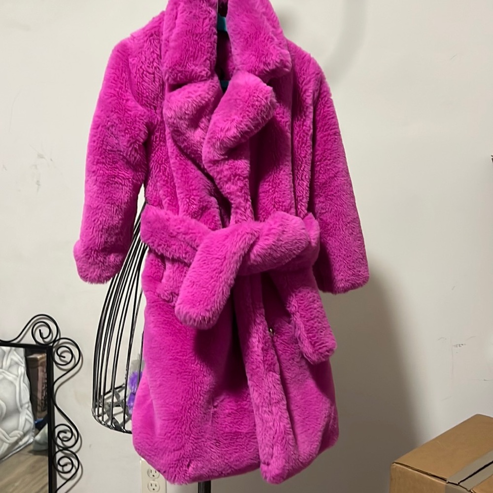 Pink fur coat